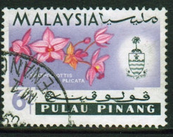 Malaya Penang 1965 Queen Elizabeth II Single 6c Stamp From The Flowers Set In Fine Used - Penang