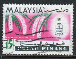 Malaya Penang 1965 Queen Elizabeth II Single 15c Stamp From The Flowers Set In Fine Used - Penang