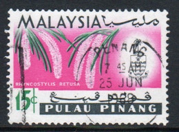 Malaya Penang 1965 Queen Elizabeth II Single 15c Stamp From The Flowers Set In Fine Used - Penang