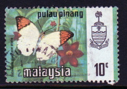 Malaya Penang 1971 Queen Elizabeth II Single 10c Stamp From The Butterflies Set In Fine Used - Penang