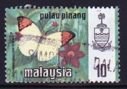 Malaya Penang 1971 Queen Elizabeth II Single 10c Stamp From The Butterflies Set In Fine Used - Penang