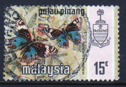 Malaya Penang 1971 Queen Elizabeth II Single 15c Stamp From The Butterflies Set In Fine Used - Penang