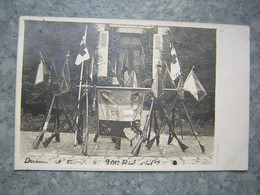 CARTE PHOTO - DRAPEAU ET FANION DU 201e REGIMENT D'INFANTERIE - Oorlog 1914-18
