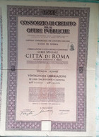 CONSORZIO DI CREDITO PER LE OPERE PUBBLICHE CITTA DI ROMA 1938 TITOLO AZIONE BOND - Banca & Assicurazione