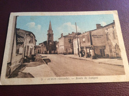 Carte Colorisé Auros Route De Langon 33 Gironde 1946 - Langon