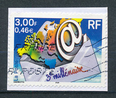 France 2000, YT 3365 (oblitéré) Sur Fragment, Millénaire, Logo Timbres Personnalisés - Gebraucht