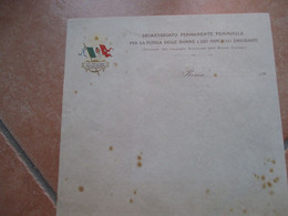 CARTA INTESTATA 1900 Segretariato Permanente Tutela Donne E Fanciulli Emigranti Sezione Cons.Naz.le Donne Italiane - Italia