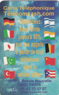 FRANCE - Flags, Telecomcash Prepaid Card, Exp.date 01/05/01, Sample - Andere & Zonder Classificatie