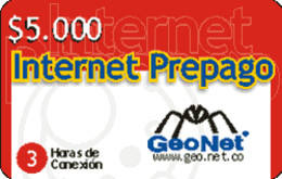 COLOMBIA : COL26 GEONET Internet Prepago $ 5.000 + 3 HORAS USED - Kolumbien