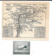 Vignette Touristique De KREMNICI (Slovaquie) Kremnica + Plan De  PRAHY - MESRSKA LYZIARSKA A TURISTICKA UTULNA NA SKALKE - Tourism (Labels)