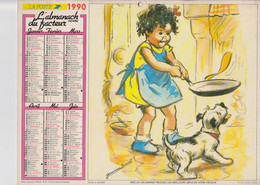 Calendrier Almanach Du Facteur 1990- Illustration Germaine Bouret - Formato Grande : 1981-90