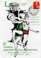 ITALIA - 1962 MONTECATINI TERME (Pistoia) 2° Torneo Europeo BASKET Pallacanestro Annullo Ordinario Su Cartolina - 6940 - Basket-ball
