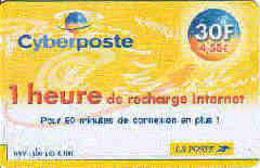 FRANCE : FRAT01R 30F Cyberposte 1heure Yellow USED - Otros & Sin Clasificación