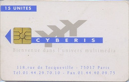 FRANCE : CYB03 15u Cyberis 75017 / White Reverse USED - Andere & Zonder Classificatie