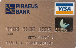 GREECE - Piraeus Bank Gold Visa(reverse Schlumberger Solaic), 08/00, Used - Credit Cards (Exp. Date Min. 10 Years)