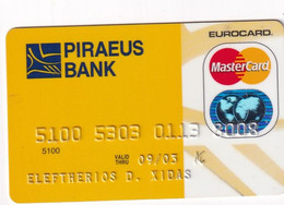 GREECE - Piraeus Bank Eurocard/MasterCard(reverse Schlumberger Solaic), 08/00, Used - Credit Cards (Exp. Date Min. 10 Years)