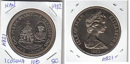 E4821 MONEDA ISLA DE MAN 1 CORONA SIN CIRCULAR 1982 10 - Andere & Zonder Classificatie