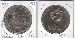 E4822 MONEDA ISLA DE MAN 1 CORONA SIN CIRCULAR 1982 10 - Sonstige & Ohne Zuordnung