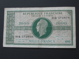 Trésor Central 1000 Francs  Marianne 1945 Chiffres Gras   **** EN ACHAT IMMEDIAT **** - 1955-1963 Treasury