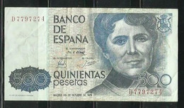 BILLETE DE 500 PESETAS DE 1979 - ROSALIA DE CASTRO - [ 4] 1975-… : Juan Carlos I