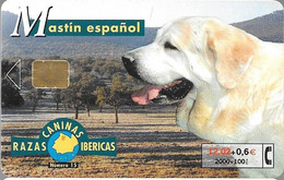 CARTE-PUCE-ESPAGNE-12€-CHIEN-MASTIN ESPANOL-04/01-Exp 12/03-Utilisé-TBE - Dogs