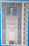 FASCISMO DEBITO PUBBLICO DEL REGNO D'ITALIA PRESTITO REDIMIBILE 5% 1937 TITOLO AZIONE BOND - Banca & Assicurazione