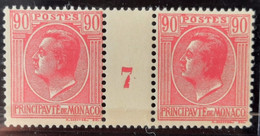 Monaco 1927 N°94 En Paire Millesime 1927 **TB Cote 37€ - Neufs