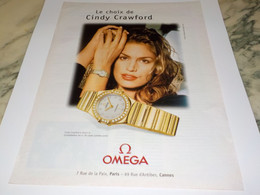 PUBLICITE LE CHOIX DE CINDY CRAWFORD  MONTRE OMEGA  2000 - Sonstige & Ohne Zuordnung