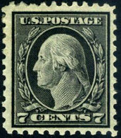 US #430 Mint Hinged 7c Washington From 1914 - Unused Stamps