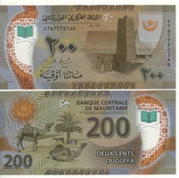 MAURITANIA  New  200 Ouguiya  POLIMER  (2020)   Dated 28.11.2017 "Tower + Camels "  UNC - Mauritania