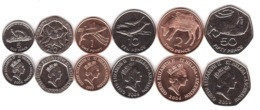 St. Helena - Set 6 Coins 1 2 5 10 20 50 Pence 1997 - 2006 AUNC / UNC Lemberg-Zp - Saint Helena Island