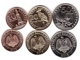 Sudan South - Set 3 Coins 10 20 50 Piastres 2015 UNC Lemberg-Zp - South Sudan