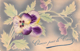 CPA Fleurs En Tissus - Pensée - Choisie Par Le Coeur - Dos Simple Voyagée - Fleurs