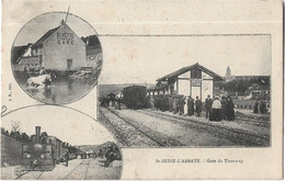 SAINT-SEINE L'ABBAYE - Gare Du Tramway (3 Vues : Buvette De La Gare, Gare Et Train) - Autres Communes