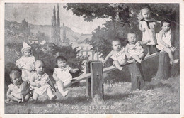 CPA Fantaisie Bébés Sur Une Balançoire - Jeux D'enfants - Carte Voyagée En 1906 - Giochi, Giocattoli