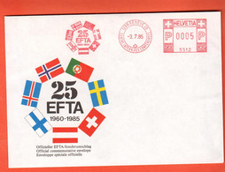 ZPP-45 Enveloppe EFTA 1960-1985 Official Commemorative Envelope 3.7.1985 - FDC