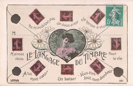 CPA Le Langage Du Timbre - Lotus - - Timbres (représentations)