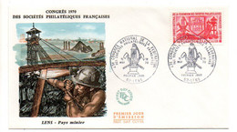 1970 -- FDC -- 43° Congrès Nat De La Fédé--LENS-62 ..Pays Minier--...cachet  LENS -- 62.........à Saisir - 1970-1979