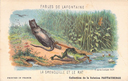 Carte Fable De La Fontaine - La Grenouille Et Le Rat - Collection De La Solution Pautauberge Previent La Tuberculose - Cuentos, Fabulas Y Leyendas