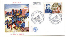 1970 -- FDC -- Siège De BELFORT (lion, Colonel Denfert Rochereau )........cachet  BELFORT - 90..............à Saisir - 1970-1979