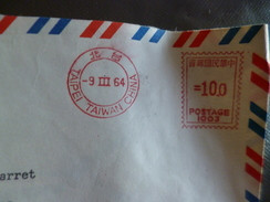 Chine China EMA Rouge 9/03/1964 Chung Cheng Road Tapei Taïwan Pour Paris - Cartas & Documentos