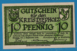 DIEPHOLZ KREIS  10 PFENNIG 01/09/1920 Ref. 273.2 - [11] Local Banknote Issues
