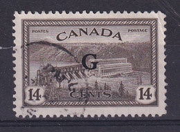 Canada: 1950/52   Official - Pictorial 'G' OVPT   SG O186    14c    Used - Opdrukken