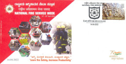 India 2022 National Fire Service Week , Fire Police , Fire Brigade, Truck Rescue , Cover (**) Inde Indien - Covers & Documents