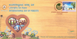 India 2022 , International Day Of Forest , Food, Education , Mines, Children, Animal,  Cover (**) Inde Indien - Covers & Documents