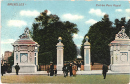 CPA - Carte Postale  - Belgique -Bruxelles Entrée Du Parc Royal 1912 VM49887 - Forêts, Parcs, Jardins