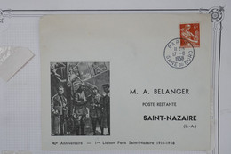 AQ21 FRANCE BELLE LETTRE  1858 1ERE LIAISON  PARIS ST LAZAIRE +AEROPHILATELIE+++ AFFRANCH.PLAISANT - 1960-.... Covers & Documents