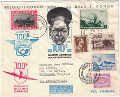 Congo - Léopoldville - Congo Belge - 100e Liaison Aérienne Belgique Congo - Lettre Pour Bruxelles - 20 Novembre 1938 - Cartas & Documentos