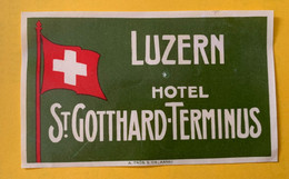 18255 - Etiquette Hôtel St Gotthard-Terminus Luzern Suisse - Non Classés
