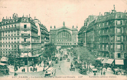 75 PARIS LA GARE DU NORD ET LE BOULEVARD DENAIN - Stations, Underground